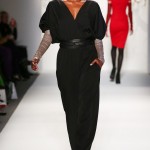A model walks the runway wearing CZAR by Cesar Galindo Fall 2013 during Mercedes-Benz Fashion Week in New York on February 8, 2013